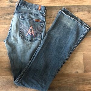 FLARED 7 for all mankind jeans 34 1/2”